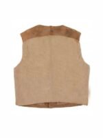 John Wayne The Cowboys Brown Leather Notch Collar Vest