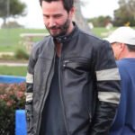 John Wick 2 Cafe Racer Black White Striped Jacket