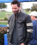 John Wick 2 Cafe Racer Black White Striped Jacket