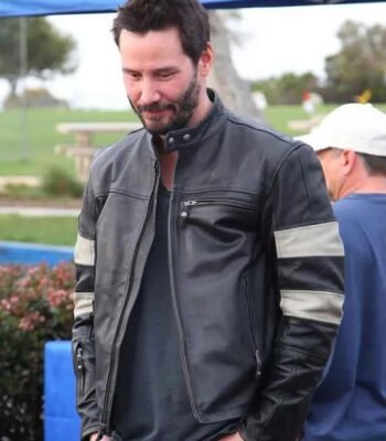 John Wick 2 Cafe Racer Black White Striped Jacket