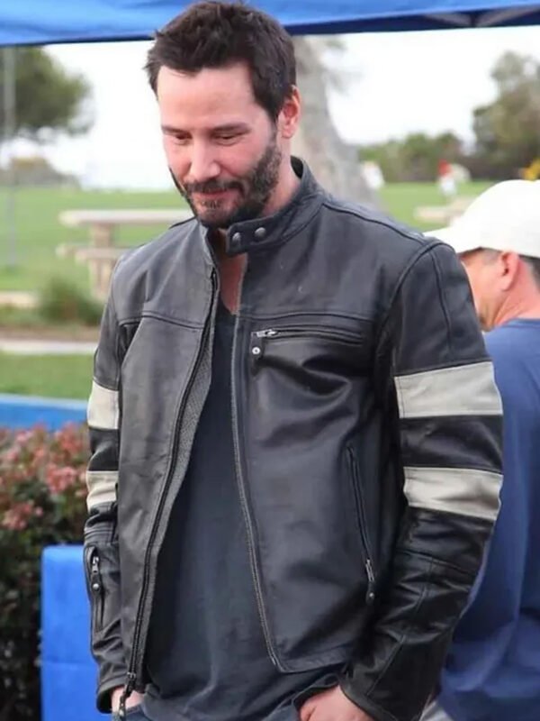 John Wick 2 Cafe Racer Black White Striped Jacket