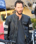 John Wick 2 Cafe Racer Black White Striped Jacket