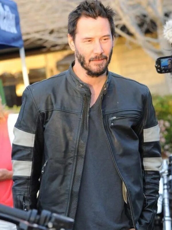 John Wick 2 Cafe Racer Black White Striped Jacket