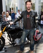John Wick 2 Cafe Racer Black White Striped Jacket