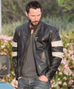John Wick 2 Cafe Racer Black White Striped Jacket