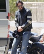 John Wick 2 Cafe Racer Black White Striped Jacket