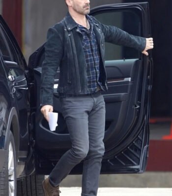 Jon Hamm Baby Driver Buddy Black Biker Jacket