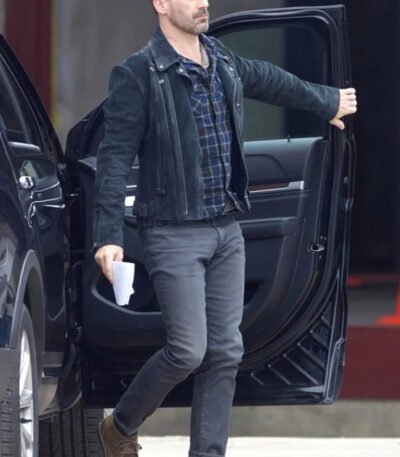 Jon Hamm Baby Driver Buddy Black Biker Jacket