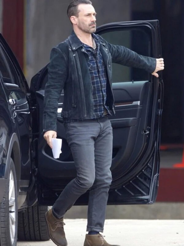 Jon Hamm Baby Driver Buddy Black Biker Jacket