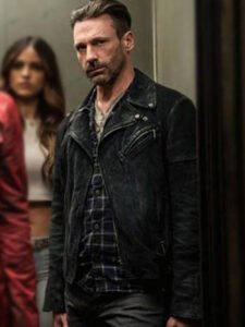Jon Hamm Baby Driver Buddy Black Biker Jacket