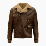 Jones B-3 Shearling Distressed Brown Leather Aviator Jacket
