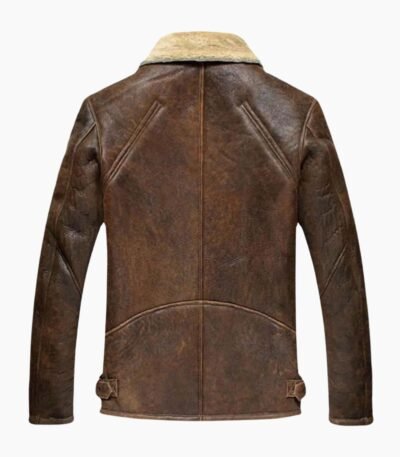 Jones B-3 Shearling Distressed Brown Leather Aviator Jacket