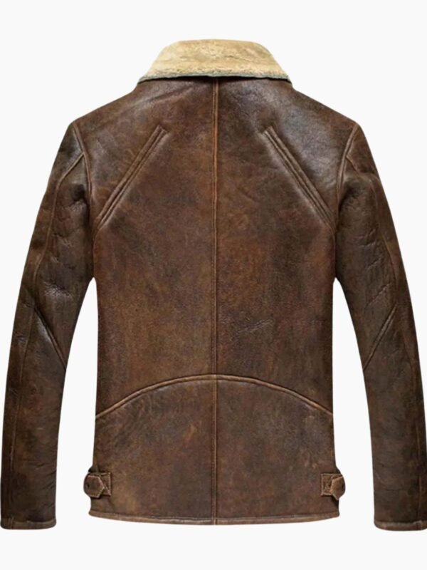 Jones B-3 Shearling Distressed Brown Leather Aviator Jacket