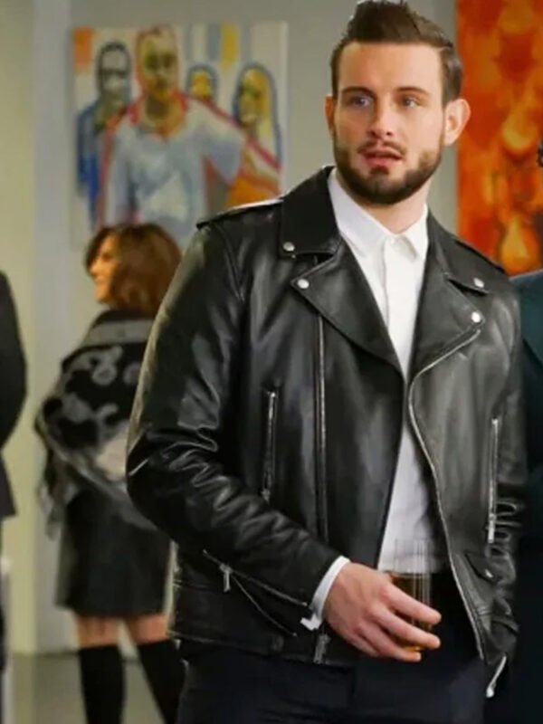 Josh Younger S07 Black Real Leather Biker Jacket
