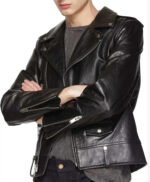 Josh Younger S07 Black Real Leather Biker Jacket