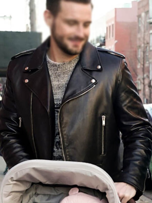 Josh Younger S07 Black Real Leather Biker Jacket