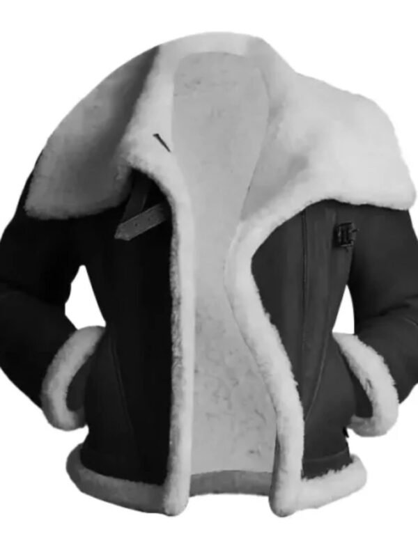 Julia Black Sheepskin Shearling Leather Jacket