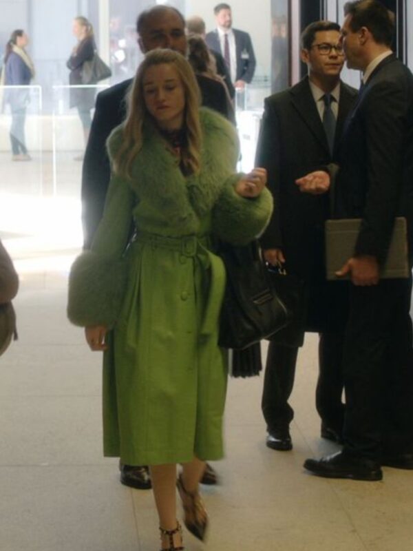 Julia Garner Inventing Anna S01 EP04 Green Long Fur Coat