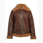Julie Flight Pilot Brown Shearling Jacket