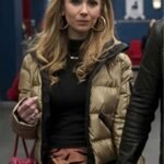 Juno Temple Ted Lasso S02 Keeley Jones Golden Puffer Jacket