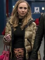 Juno Temple Ted Lasso S02 Keeley Jones Golden Puffer Jacket