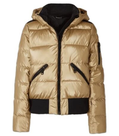 Juno Temple Ted Lasso S02 Keeley Jones Golden Puffer Jacket