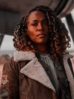 Jurassic World 3 Kayla Watts Aviator Sherpa Collar Jacket