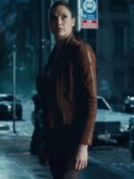 Justice League Wonder Woman Suede Leather Biker Brown Jacket