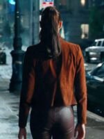 Justice League Wonder Woman Suede Leather Biker Brown Jacket