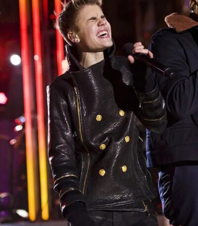 Justin Bieber Christmas Concert Black Leather Jacket