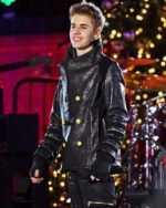Justin Bieber Christmas Concert Black Leather Jacket