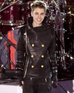 Justin Bieber Christmas Concert Black Leather Jacket