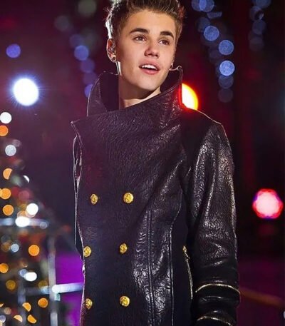 Justin Bieber Christmas Concert Black Leather Jacket