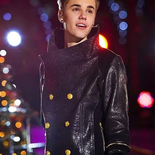 Justin Bieber Christmas Concert Black Leather Jacket