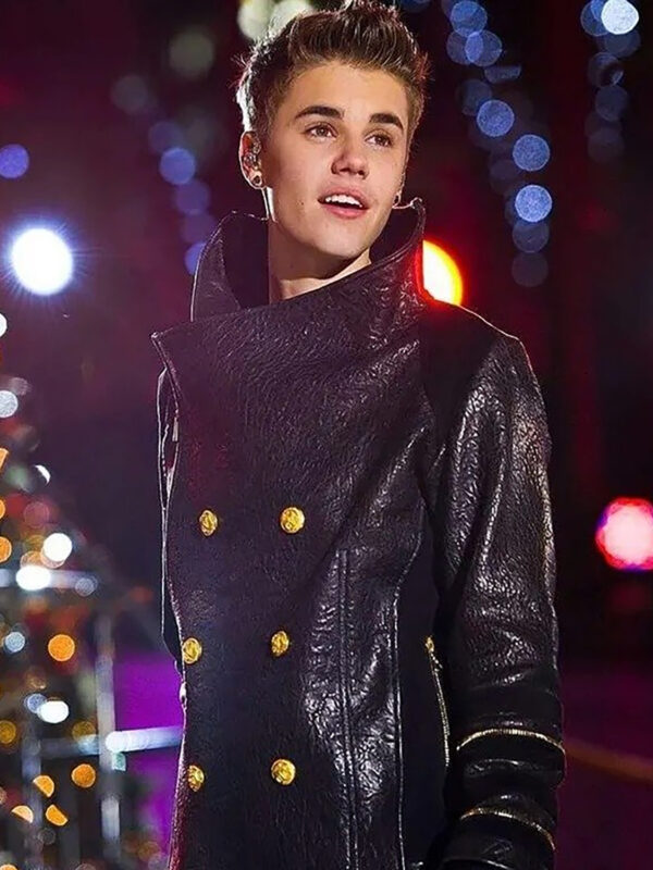 Justin Bieber Christmas Concert Black Leather Jacket