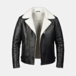 Justin White Shearling Black Leather Jacket