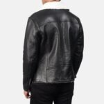 Justin White Shearling Black Leather Jacket