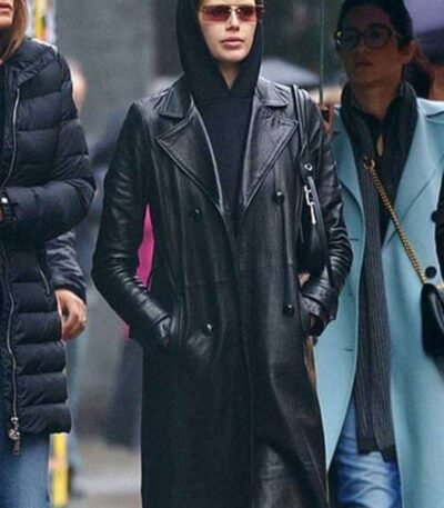 Kaia Jordan Gerber The Matrix Leather Coat