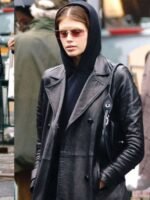 Kaia Jordan Gerber The Matrix Leather Coat