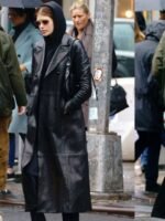 Kaia Jordan Gerber The Matrix Leather Coat