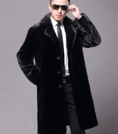 Kairo Genuine Mink Fur Black Coat