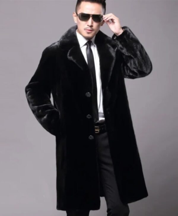 Kairo Genuine Mink Fur Black Coat