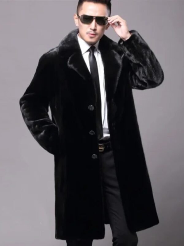 Kairo Genuine Mink Fur Black Coat