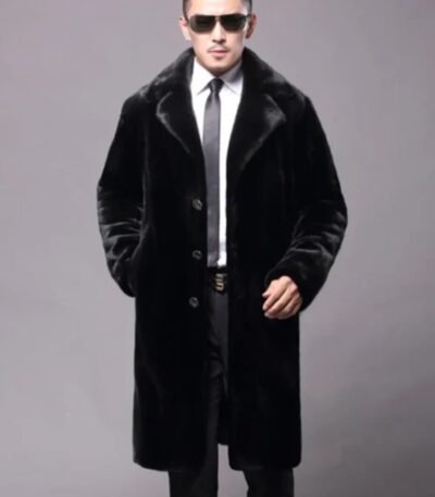 Kairo Genuine Mink Fur Black Coat