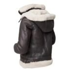 Karen-SF Bomber Aviator Brown Hooded Jacket