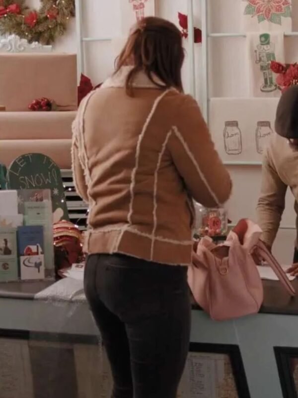 Katherine Barrell Everything Christmas 2023 Shearling Leather Jacket