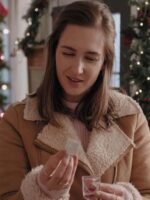Katherine Barrell Everything Christmas 2023 Shearling Leather Jacket