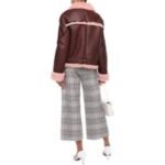 Kathleen Burgundy Shearling Fur Lined Leather Jacket