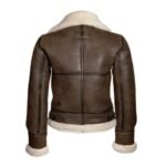 Katie Distressed Brown Shearling Leather Jacket