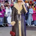 Katy Perry Good Morning America Studios Shearling Leather Coat